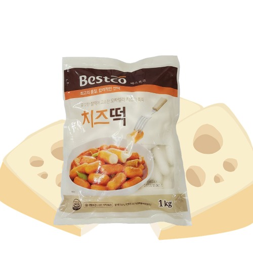 [이제이푸드스토리] 치즈쌀떡 모짜렐라 치즈떡 1kg / 대상 베스트코